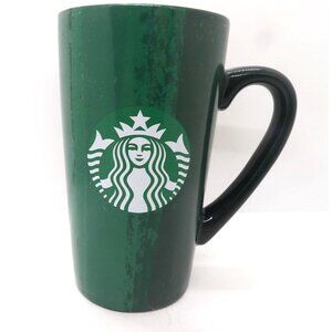 Starbuck's Tall Green and Red Ceramic 16oz. Coffee Tea Mug 2021 preowned